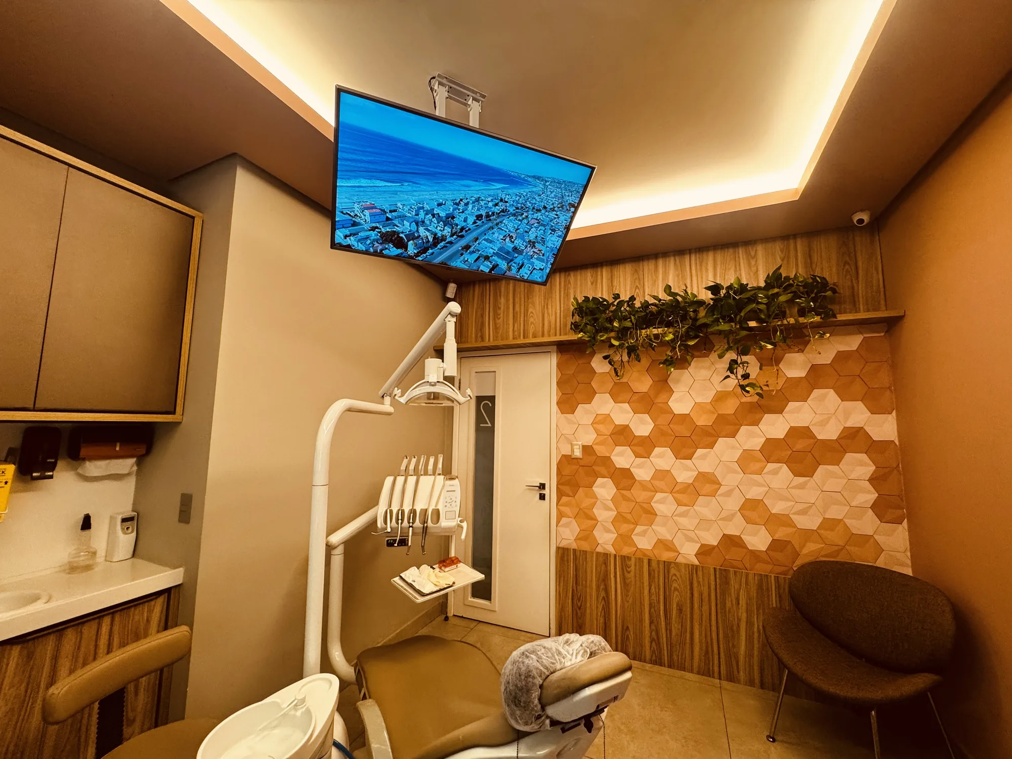Detalhe da sala de espera da clínica